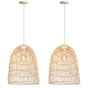 Ver imagem 1 de 2 Pendente Fibra Natural Rattan Rustico Palha Bali Nat72