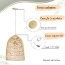 Ver imagem 6 de 2 Pendente Fibra Natural Rattan Rustico Palha Bali Nat72