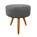 Ver imagem 1 de Puff Decorativo Redondo 40 Cm Dóris Pé Palito Suede - Preto Grafite