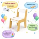 Ver imagem 3 de Banquinho Infantil Encosto MDF Ate 35kg Cadeirinha Escolar Festa Infntil Quarto Menino Crianca Branc