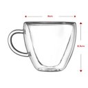 Ver imagem 3 de Xicara Parede Dupla Formato Coração 150ml Kit 2 Peças