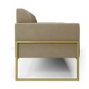 Ver imagem 4 de Sofá Namoradeira Base Industrial Alta Dourado Marisa Suede Marrom Rato D03 - D’Rossi