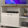 Rack Pequeno para Sala Off White Canela Lisboa Lukaliam - 3