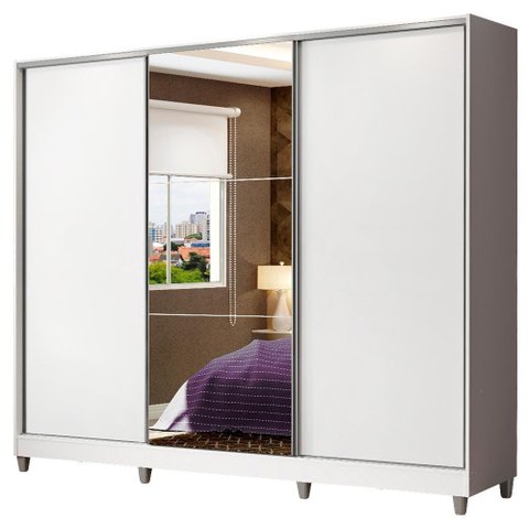 Guarda Roupa Casal Zurique 3 Portas De Correr Madesa