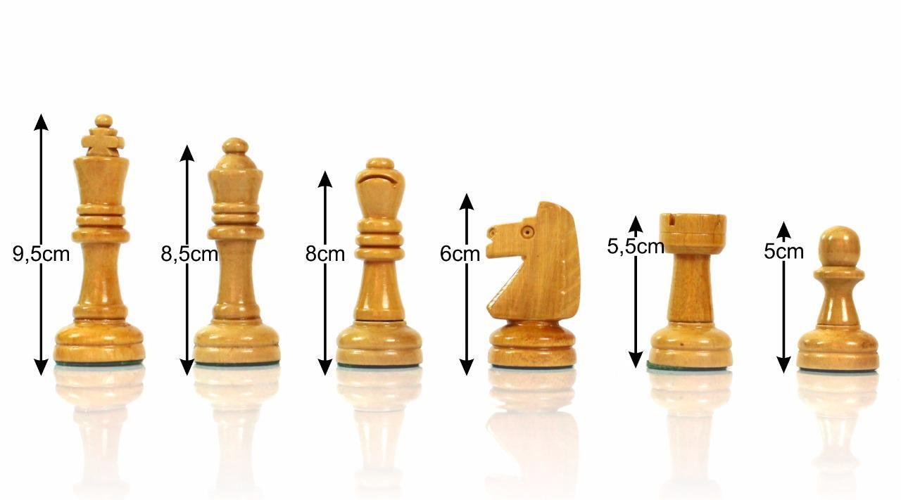 Jogo De Xadrez E Dama Tabuleiro Oficial Madeira 40 Cm Gaveta