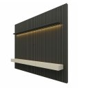 Ver imagem 1 de Painel Home Nobre Ripado Para TV Até 85" LED 230cm Gelius Móveis Grafite/Off White