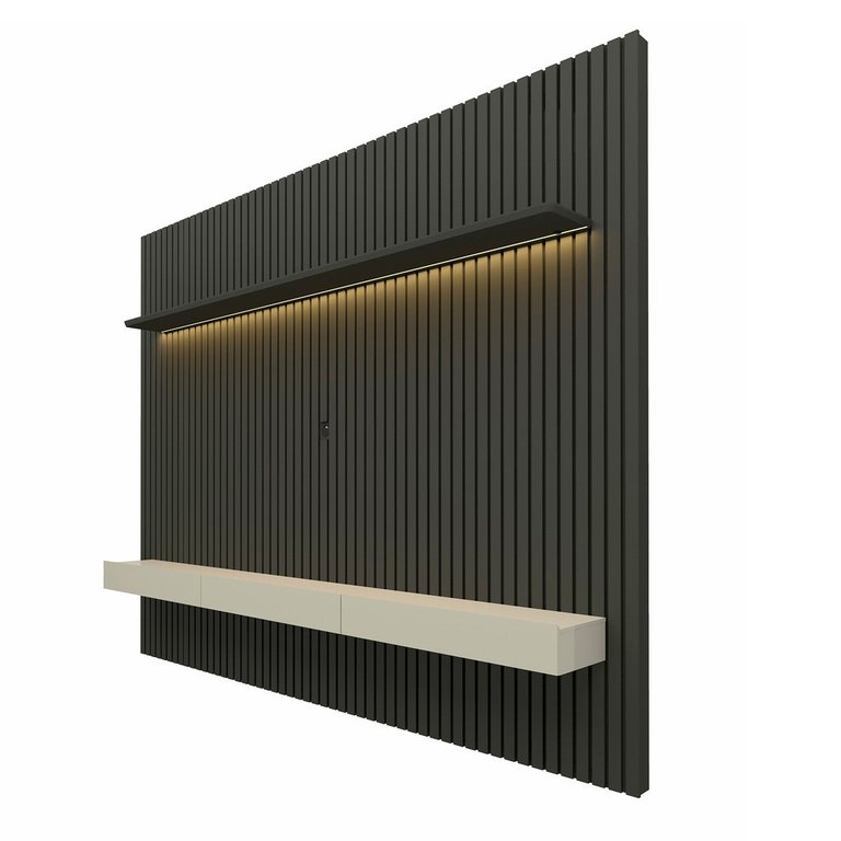 Painel Home Nobre Ripado Para TV Até 85" LED 230cm Gelius Móveis Grafite/Off White