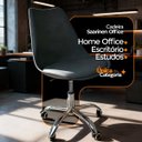 Ver imagem 3 de Cadeira Office Base Cromada Oficial com Rodízio Giratória Saarinen - Preto - 6