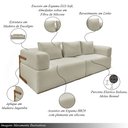 Ver imagem 3 de Sofá Bipartido com Almofadas Soltas 300cm Nuuk Linho Off White G63 - Gran Belo