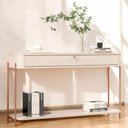 Ver imagem 3 de Aparador de Sala Aparador para Sala Buffet 1 Gaveta - Off White Bronze