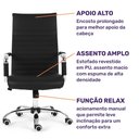 Ver mais imagens de Cadeira de Escritório Moob Chicago Presidente Giratória com Encosto Prolongado e Função Relax