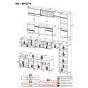 Ver imagem 4 de Armário de Cozinha Modulada Completa 357cm com Balcão para Cooktop Veneza Multimóveis MP2274