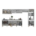 Ver imagem 5 de Armário de Cozinha Modulada Completa 357cm com Balcão para Cooktop Veneza Multimóveis MP2274