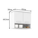 Ver imagem 5 de Conjunto Mavi para Organização 2 Peças – Balcão Multiuso com 2 Portas + 1 Armário Aéreo com 2 Portas