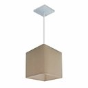 Ver imagem 1 de Lustre Pendente Quadrado Vivare Md-4223 Cúpula em Tecido 15/13x13cm - Bivolt - Algodão Crú - Bivolt