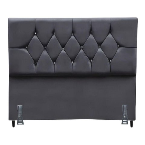 Cabeceira para Cama Casal Queen 160 Cm Olívia e Frame Suede Cinza Escuro