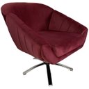 Ver imagem 5 de Kit Poltrona Giovana Giratória Cromado, Puff Quadrado e Almofadas em Sued Premium: Marsala