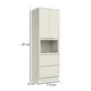 Ver imagem 4 de Torre Quente Fineze 2 Portas 2 Gavetas 100% MDF Areia Hp - Henn