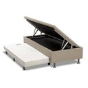 Ver imagem 1 de Cama Box Baú Solteiro com Auxiliar Espuma Suede Cinza 56x78x188