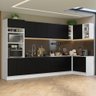Armário de Cozinha Planejada de Canto 499cm Branco/Preto Agata Madesa 01 - 2