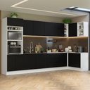 Ver imagem 1 de Armário de Cozinha Planejada de Canto 499cm Branco/Preto Agata Madesa 01