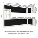Ver imagem 4 de Armário de Cozinha Planejada de Canto 499cm Branco/Preto Agata Madesa 01