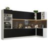 Armário de Cozinha Planejada de Canto 499cm Branco/Preto Agata Madesa 01 - 3