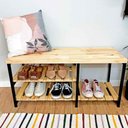 Ver imagem 2 de Sapateira Banco Sarrafeada Style Industrial Natural e Preto