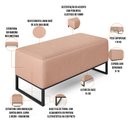 Ver imagem 4 de Puff Decorativo Para Sala de Estar Cléo W01 Base de Ferro 90 cm Linho Rosê - Lyam Decor