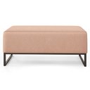 Ver imagem 3 de Puff Decorativo Para Sala de Estar Cléo W01 Base de Ferro 90 cm Linho Rosê - Lyam Decor