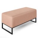 Ver imagem 1 de Puff Decorativo Para Sala de Estar Cléo W01 Base de Ferro 90 cm Linho Rosê - Lyam Decor