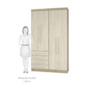 Ver imagem 5 de Guarda Roupa de Canto Casal 9 Portas 5 Gavetas com Cabeceira Master Luciane Móveis