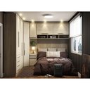 Ver imagem 1 de Guarda Roupa de Canto Casal 9 Portas 5 Gavetas com Cabeceira Master Luciane Móveis