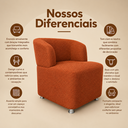 Ver imagem 2 de Poltrona:Organica:Sala Recepção:Confortável Reforçada:Bouclé: Tecido Terra Cota