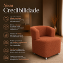 Ver imagem 5 de Poltrona:Organica:Sala Recepção:Confortável Reforçada:Bouclé: Tecido Terra Cota