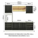 Ver imagem 5 de Cozinha Lux com Armário e Balcão Branco Preto