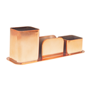 Ver imagem 2 de Porta Objetos Canetas Organizador Metalizado Triplo Dello:prata