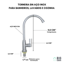 Ver imagem 4 de Torneira Premium em Aço Escovado para Banheiros, Lavabos e Cozinha Big Obra