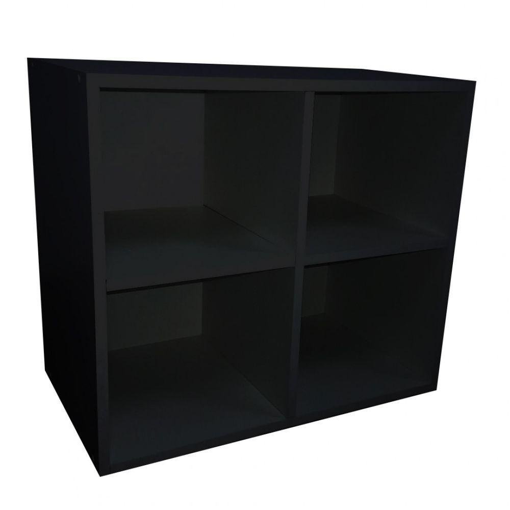 Biblioteca Cubo Aéreo Preto em Mdf - 1