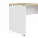 Ver imagem 3 de Escrivaninha em L Escritório 150cm Pés Painel Macadâmia com Branco F5 Office