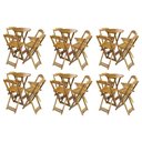 Ver imagem 1 de Kit 6 Jogos De Mesa Bistrô De Madeira Com 4 Cadeiras Dobravel Mel - Amarelo