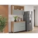 Ver imagem 1 de Cozinha Completa Marquesa 2 Portas 3 Gavetas MDF Nature e Verde Nesher