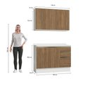 Ver imagem 4 de Armário de Cozinha Compacta 100% Mdf 120cm Branco/nogueira Celeste Kappesberg
