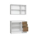 Ver imagem 5 de Armário de Cozinha Compacta 100% Mdf 120cm Branco/nogueira Celeste Kappesberg