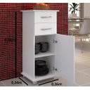 Ver imagem 3 de Armário c/ Rodinhas Cozinha 2 Gavetas 1 Porta Branco ClickForte Armário Multiuso