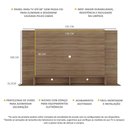Ver imagem 4 de Painel TV 60" com Prateleiras de Vidro Brasil Multimóveis BR2739 Madeirado
