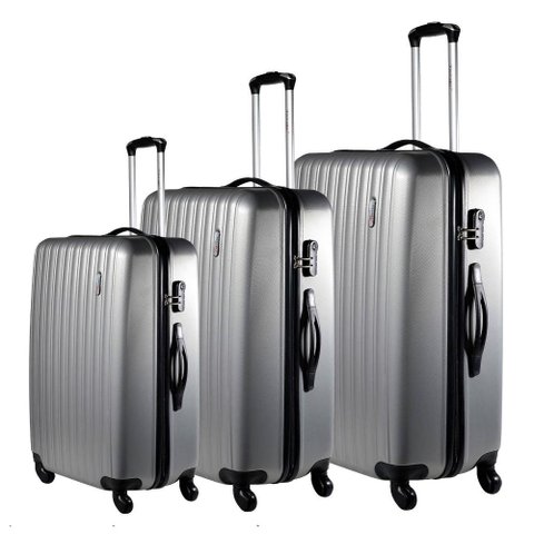 Conjunto Malas de Viagem Londres P, M e G Swiss Move Prata