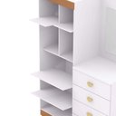 Ver imagem 7 de Cômoda Guarda-roupa Cristal 4 Gavetas 2 Portas Branco/camarim - Vila Rica