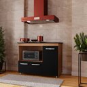 Ver imagem 4 de Balcão para Cooktop Ana com Espaço para Microondas - Pallazio Cor:Savana e Preto