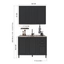 Ver imagem 4 de Armário de Cozinha Modulada Compacta Nara 6 Portas 2 Gavetas MDF 120cm Chumbo Fidelita Móveis